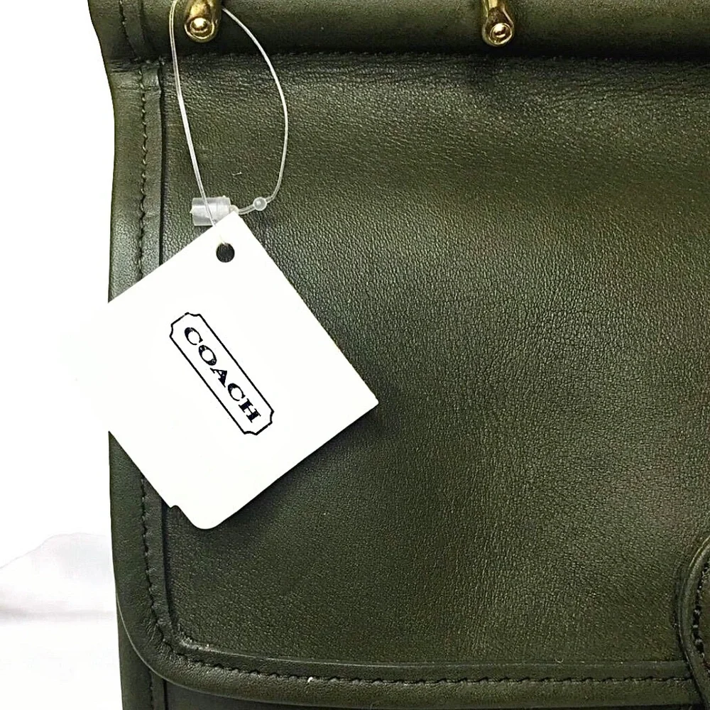 Vintage COACH WILLIS Loden Green Top Handle Turn Lock Bag 9927 COA NWT